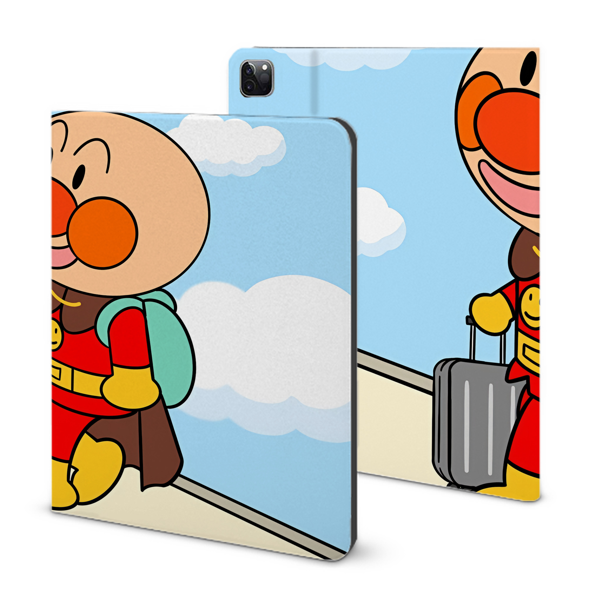 （画像用） アンパンマン Anpanman IPad ケース ブック型 PUレザー TPU 耐衝撃 軽量 薄型 ペン収納なし 全面保護 IPad 各モデル対応